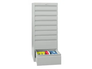 ladekast 1200x500x600mm 9laden cilinderslot RAL7035 front RAL7035 - 1