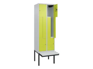 Z-garderobekast,HxBxD 2120x600x815mm,2vak,vak B 300mm,cil.-slot - 2