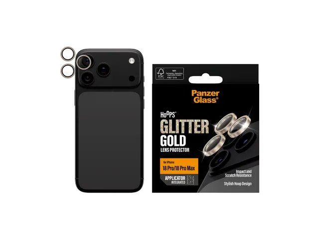 PanzerGlass Hoops Camera Lens Protector Glitter Gold iPhone 18 Pr