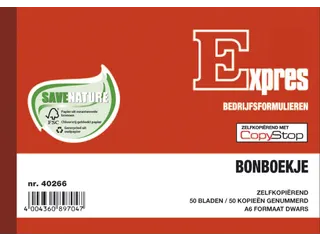 Bonboekje Expres A6 Zelfkopierend 2X50 Blad - 2