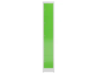 Lockerkast 1800x310x500mm 1x5 vakken cilinderslot, sokkel, RAL6018 - 2