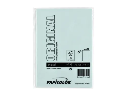 Correspondentiekaart Papicolor dubbel 105x148mm zeegroen pak à 6 st