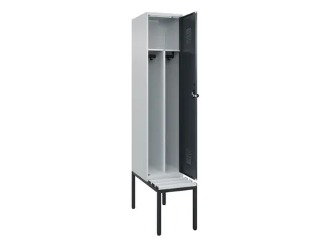 locker met bank,voor scheiding van kleding,HxBxD 2120x400x815mm,1vak