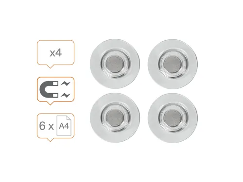 Glasbordmagneet Nobo extra sterk 32mm transparant 4 stuks