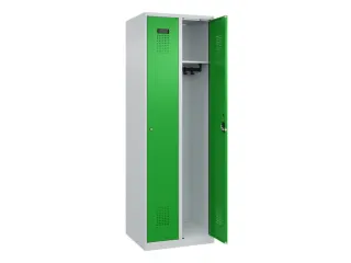 locker,HxBxD 1850x600x500mm,2vak,vak B 300mm,cil.-slot,staand op vloer - 2