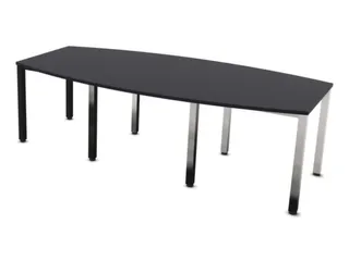 vergadertafel,HxBxD 740x2400x1200mm,vatvormig,CC-zwart - 1