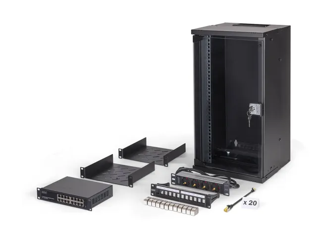 Digitus DN-49105-SET rack 12U Wandrek Serverkast Zwart