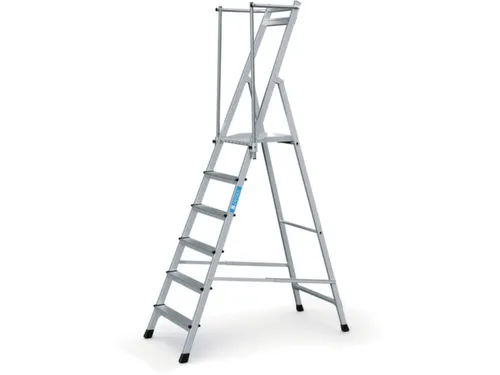 platformladder bordes HxBxD 1490x400x400mm 6treden aluminium