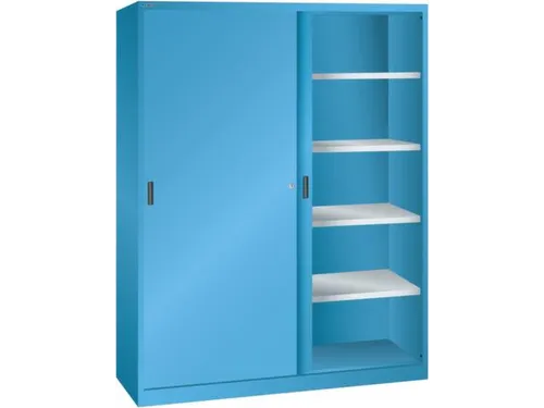 schuifdeurkast 1950x1500x580mm 8xStalen bodem scheidingswand RAL5012