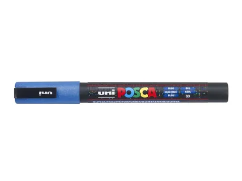 Verfstift Posca PC3M Fijne punt 0,9-1,3mm glitter donkerblauw
