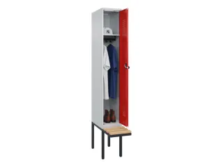 locker met bank,HxBxD 2120x300x815mm,1vak,vak B 300mm,draaigrendel - 1