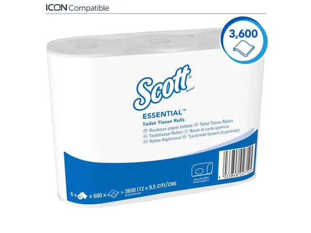 Toiletpapier Scott Essential 2-laags 600vel wit 8517