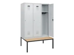 locker met bank,HxBxD 1950x1200x815mm,3vak,vak B 400mm,cilinderslot