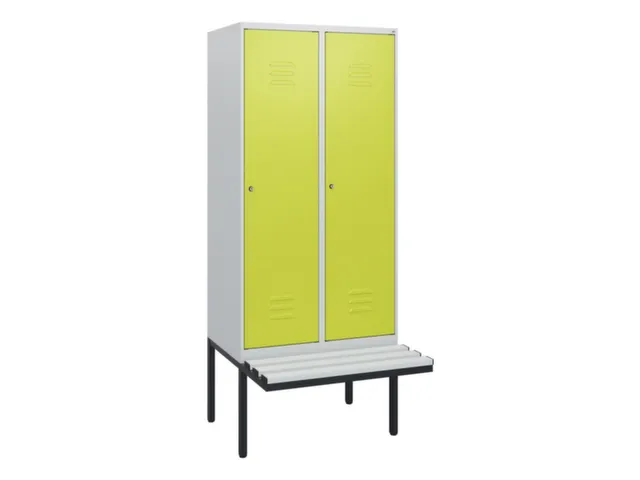 locker met bank,HxBxD 1950x800x815mm,2vak,vak B 400mm,cil.-slot