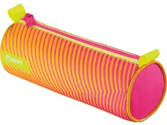 Maped Etui rond met nylon rits NEON kleuren oranje/roze