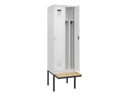 locker met bank,voor scheiding van kleding,HxBxD 2120x600x815mm,2vak