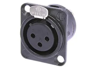 Neutrik - Xlr Chassisdeel, 3-Polig Vrouwelijk, Verguld, Zwart, D-Forma - 1