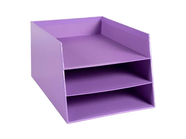 Kartonnen postmand m et 3 niveaus mauve