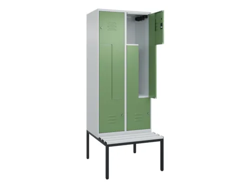 Z-garderobekast,HxBxD 2120x800x815mm,4vak,vak B 400mm,cil.-slot