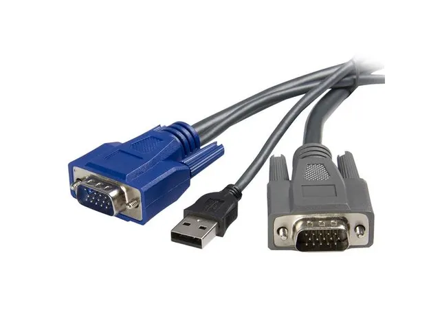 Ultradunne 2-in-1 Usb Vga Kvm-kabel 1.8 Meter