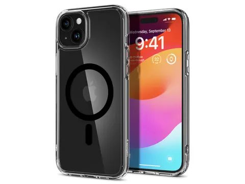 Spigen Ultra Hybrid MagSafe iPhone 15 hoesje zwart