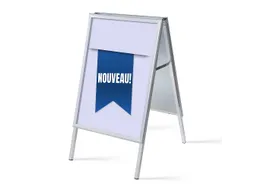 Stoepbord A1 complete set met print "NOUVEAU" Blauw