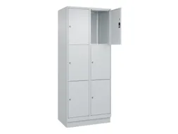 lockerkast,HxBxD 1950x800x500mm,2x3vakken,vak B 400mm,cil.-slot,sokkel