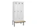 locker met bank,voor scheiding van kleding,HxBxD 2120x900x815mm,3vak