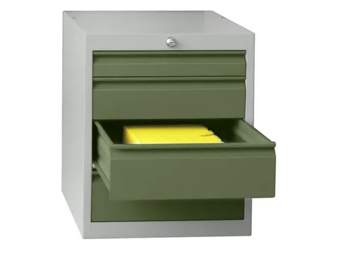 ladekast 600x500x600mm 4laden cilinderslot RAL7035 front RAL6011