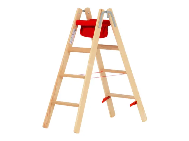 Escabeau double côté 2x 4 échelons Longueur 1,24m Bois