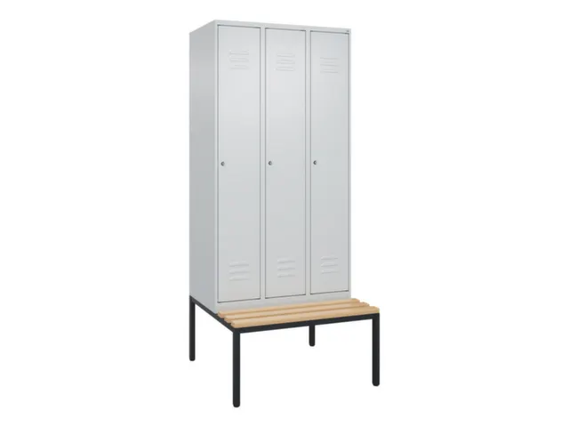 locker met bank,HxBxD 2120x900x815mm,3vak,vak B 300mm,cil.-slot