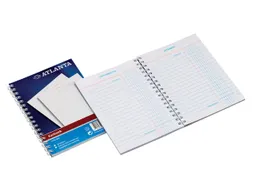 Kasboek Djois Atlanta A6 50x2vel 2x1 kolom met zijspiraal