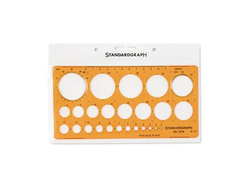 Sjabloon cirkel Standardgraph 1-36mm 25 cirkels