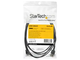 USB 2.0 naar USB-C kabel 2 Meter Zwart - 1