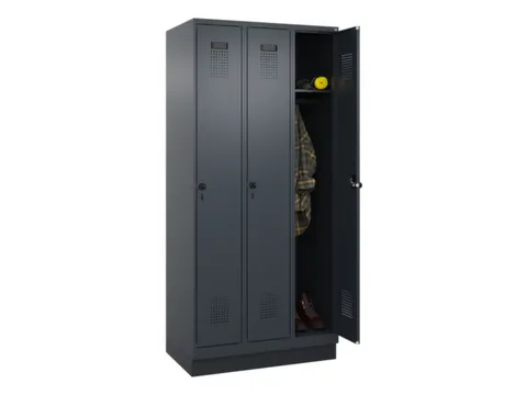 locker,HxBxD 1950x900x500mm,3vak,vak B 300mm,draaigrendel,sokkel