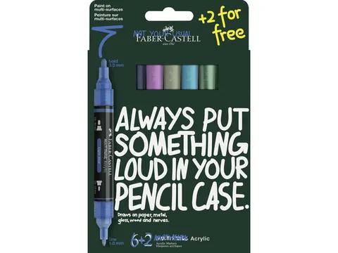 Acrylmarker Faber-Castell Multimark Frost kartonetui 6+2