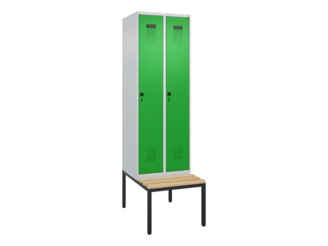 armoire vestiaire avec banc noir et blanc,HxlxP 2120x600x815mm
