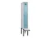 locker met bank,voor scheiding van kleding,HxBxD 2120x300x815mm,1vak