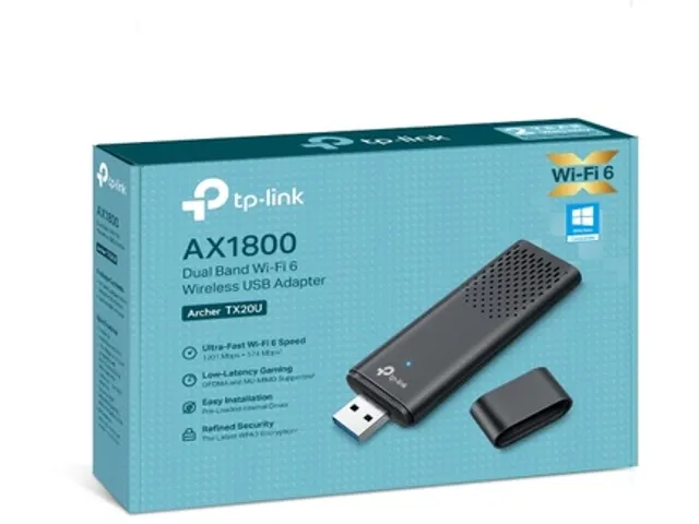 Archer TX20U AX1800 Dual Band Wi-Fi 6 draadloze USB-adapter zwart