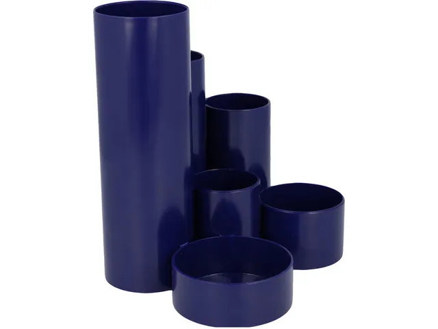 Pennenbak Westcott 6-vaks 12x13.5x15cm blauw