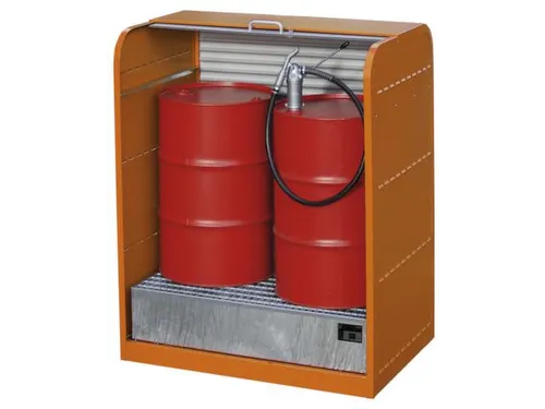 vatenkast,HxBxD 1610x870x1300mm,v. 2x200l vat,opvangvol. 215l
