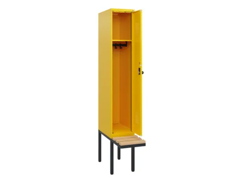 locker met bank,HxBxD 1950x300x815mm,1vak,vak B 300mm,draaigrendel