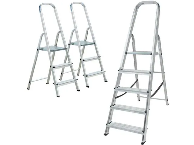 Set Trapladders,2X3Treden/1X5Treden,Eenzijdig,Aluminium