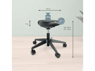 Zitkruk Leitz Ergo met wieltjes en comfortzitting 600x460x600mm zwart - 6