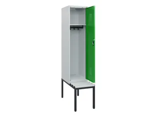 locker met bank,HxBxD 1950x400x815mm,1vak,vak B 400mm,cilinderslot - 1