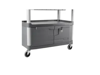 Serveerwagen Met Vergrendelbare Deuren en Schuiflade Grijs - 6