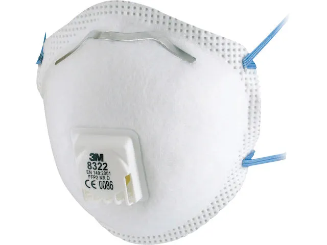 Masque antipoussière FFP2 8322 Blanc avec valve d'expiration