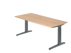 In hoogte verstelbaar bureau,HxBxD 680-850x1800x800mm,blad eiken