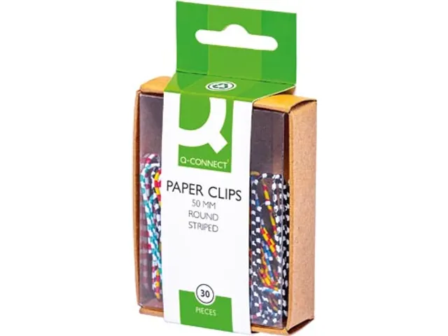 Papierklem 50mm Gestreept Geassorteerde Kleuren Doos 30 Stuks
