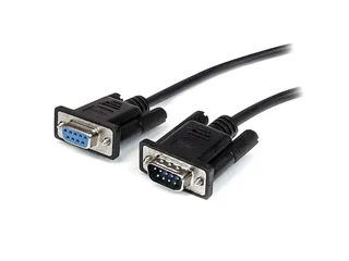 2m straight-through DB9 RS232 seriële kabel zwart M/F - 1
